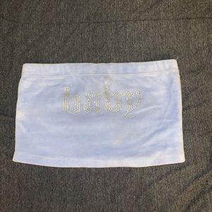 baby blue terry cloth tube top from forever 21 size small